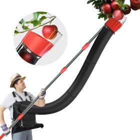 13.43FT High Reach Fruit Picker Pole with Harvest Bag Heavy Duty Fruit Picking Tool with Basket Funnels Collection Bag for Mango Avocado Lemon Apples