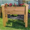 Raised Garden Bed Planter Box in Solid Cedar Wood in Natural Finish - 34-inch