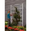 Large 8-Ft x 4.5-Ft Outdoor White Vinyl Garden Trellis Privacy Screen