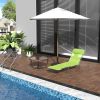 Outsunny Folding Chaise Lounge Chair, Green, Portable, 6-Level Adjustable Back, Pillow Included, Ideal for Patio, Garden, Beach