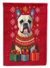 White Boxer Cropped Ears Holiday Christmas Garden Flag Mailbox Flag Decorative Yard Flag Banner Outside Patio Artwork Yard Flower Beds, Garden Size