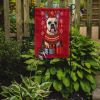 White Boxer Cropped Ears Holiday Christmas Garden Flag Mailbox Flag Decorative Yard Flag Banner Outside Patio Artwork Yard Flower Beds, Garden Size
