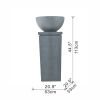 44.5" Polyresin Gray Zen Bowl Water Fountain, Outdoor Bird Feeder /Bath Fountains, Relaxing Water Feature for Garden Lawn Backyard Porch