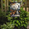 Cat Cemetery Spooky Halloween Garden Flag Mailbox Flag Decorative Yard Flag Banner Outside Patio Artwork Yard Flower Beds, Garden Size, Multicolor
