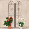 4 Pack Metal Garden Trellis 86.7" x 19.7" Rustproof Trellis for Climbing Plants Outdoor Flower Support Black