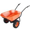 VEVOR Electric Wheelbarrow Cart, 500W Powered Utility Garden Wagon Dump Cart, 4.5 Cu. Ft. Load & 573 lbs Capacity with Metal Handle & 16" Track Wheels