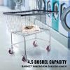 VEVOR Wire Laundry Cart, 4.5 Bushel Wire Laundry Basket with Wheels, 35''x15.7''x22'' Commercial Wire Laundry Basket Cart