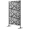 Outsunny Messy Branch Room Divider: 6.5FT Metal Outdoor Privacy Screen with Stand