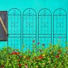 4 Pack Metal Garden Trellis 86.7" x 19.7" Rustproof Trellis for Climbing Plants Outdoor Flower Support Black
