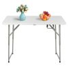 4ft Foldable Lift Patio Plastic Table White