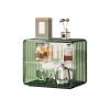 Modern 2-Tier Green & Transparent Desk Organizer Storage Rack Acrylic Adjustable Shelf