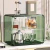 Modern 2-Tier Green & Transparent Desk Organizer Storage Rack Acrylic Adjustable Shelf