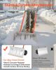 Winter Snow Pusher Shovel with Wheels 24 in Durable Metal Snow Plow for Driveway