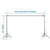 2x3M Photography Backdrop Stand Kit Adjustable Background Support System with Crossbar Carry Bag for Studio Photo Video Shooting Green Screen Muslin C