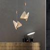 Butterfly LED Clear and Gold Unique Pendant Light