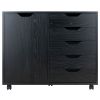 Halifax Wide Storage Cabinet; 5-Drawer; Black
