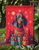 Dachshund Holiday Christmas Garden Flag Mailbox Flag Decorative Yard Flag Banner Outside Patio Artwork Yard Flower Beds, Garden Size, Multicolor