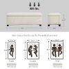 HOMCOM 44 Inches Ottoman with Storage, Lid, Legs, Corduroy End of Bed Bench for Living Room, Bedroom, Entryway, Beige