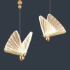 Butterfly LED Clear and Gold Unique Pendant Light