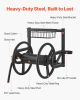 Wall Mounted Garden Hose Reel 125ft 5/8 in Hose Holder Brass Fitting & Basket