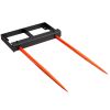 VEVOR 49" Hay Spear, Bale Spears 3000lbs Loading Capacity, Skid Steer Loader Tractor Bucket Attachment with 2pcs 17.5" Stabilizer Spears and 60" Chain