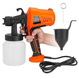 700W Electric Paint Sprayer Handheld HVLP Spray Painter Painting Spray Gun For Fences Brick Walls w/ 3 Spray Patterns 800ML Detachable Cup (Option: Orange_UK)