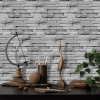 12 Pcs Grey Stone Brick Marble Peel And Stick Wallpaper Splash Proof And Moisture Proof Hanging Decorative Tiles Easy To Clean & Cut