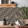 12 Pcs Retro Brown Stone Brick Marble Effect Peel And Stick Wallpaper,Water resistant