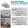 12 Pcs Grey Stone Brick Marble Peel And Stick Wallpaper Splash Proof And Moisture Proof Hanging Decorative Tiles Easy To Clean & Cut