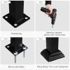 Outdoor Stair Handrail for 1 to 4 Steps Black Carbon Steel Transitional Hand Rail Kit with Installation Hardware Safety Railing for Porch Deck Patio C