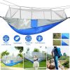 600lbs Load 2 Persons Hammock w/Mosquito Net Outdoor Hiking Camping Hommock Portable Nylon Swing Hanging Bed w/ Strap Hook Carry Bag